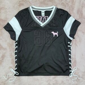 VS PINK Lace-Up Mesh Jersey Top, mesh top, summer top